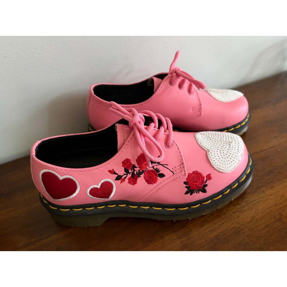 Dr. Martens 1461 Sequin Hearts oxfords geranium pink woman's size 5